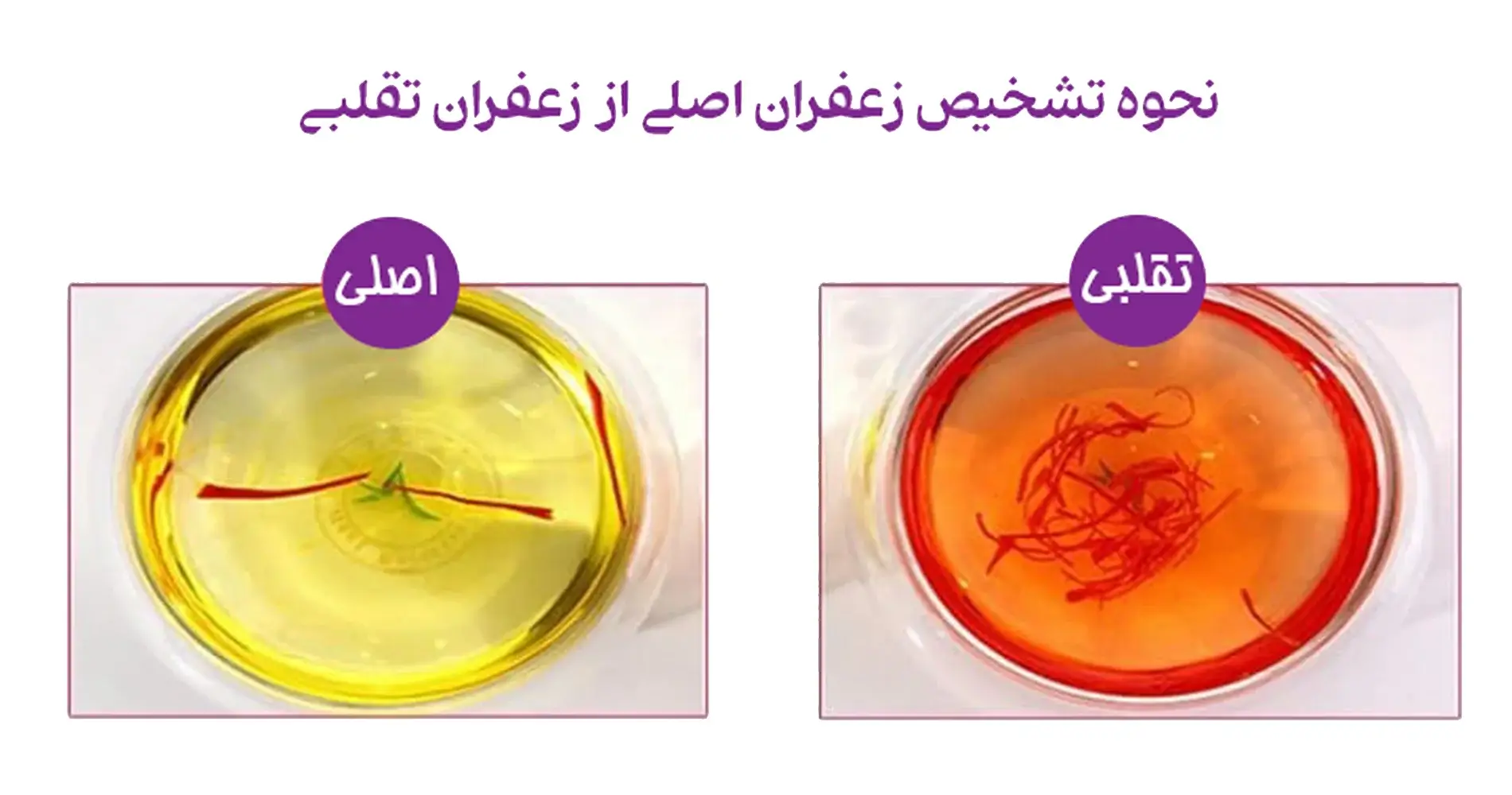 تشخیص زعفران سرگل اصل و تقلبی در آب سرد